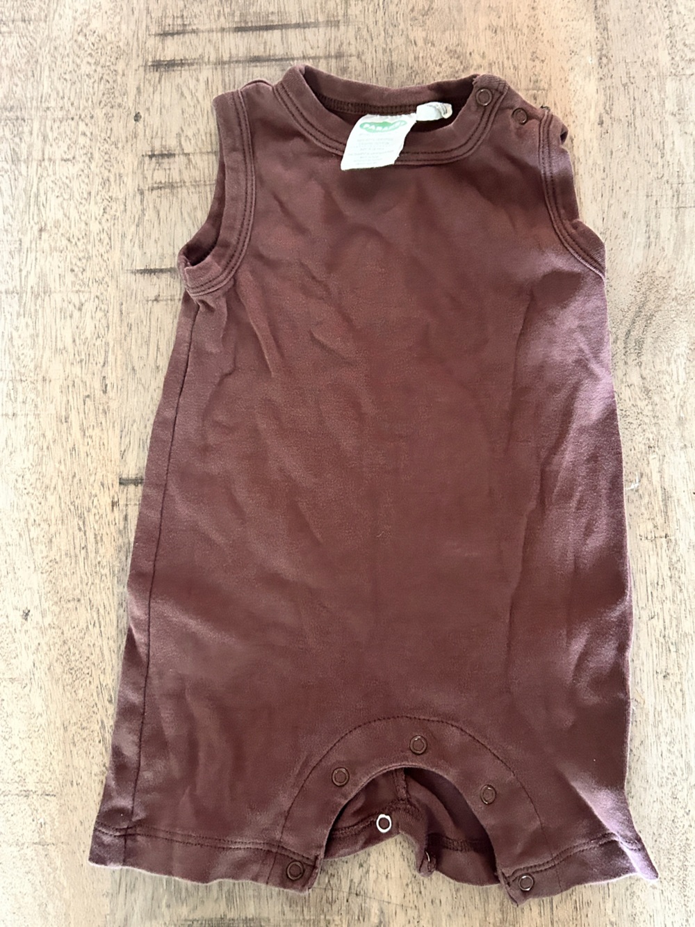 Parade Organic brown baby romper 6-12 months